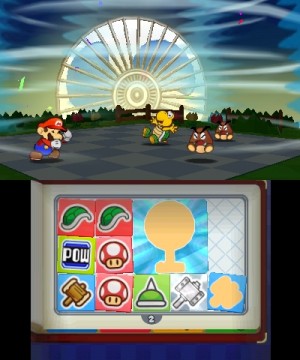 <i>Paper Mario: Sticker Star</i>'s Fan sticker in action.