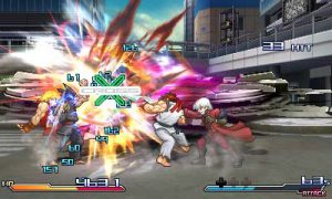 A typical battle in Project X Zone.