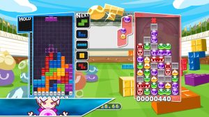 Adventure Mode matches sometimes feature Tetris vs. Puyo Puyo, or vice-versa.