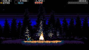 A small break in the action in Shovel Knight.